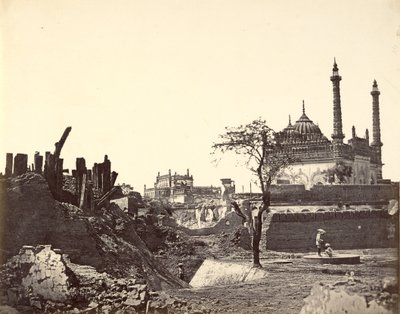Batterie in der Nähe der Begum Kotie. Zweiter Angriff von Sir Colin Campbell im März 1858 von Felice Beato