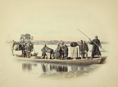 Gruppe auf Boot von Felice Beato
