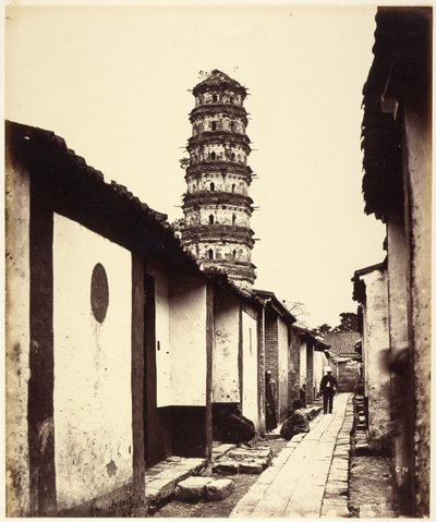 Neunstöckige Pagode und Tartarstraße, Kanton von Felice Beato