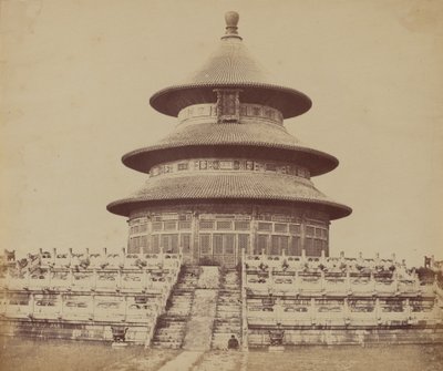 Heiliger Himmelstempel, wo der Kaiser einmal im Jahr opfert, in der chinesischen Stadt Peking, Oktober 1860 von Felice Beato