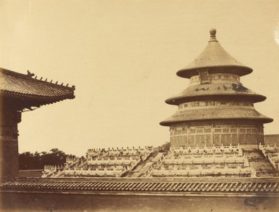Himmelstempel von dem Ort, wo die Priester in der chinesischen Stadt Peking verbrannt werden. Oktober 1860 von Felice Beato