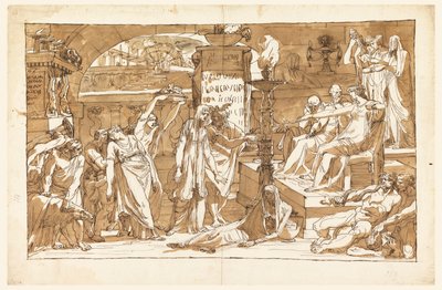 Hades; Persephone in der Unterwelt (Opfergabe an Proserpina) von Felice Giani