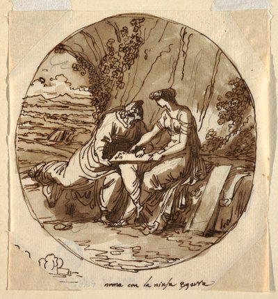 Numa Pompilius und Egeria, Sala di Numa Pompilius, Palazzo Milzetti, Faenza von Felice Giani