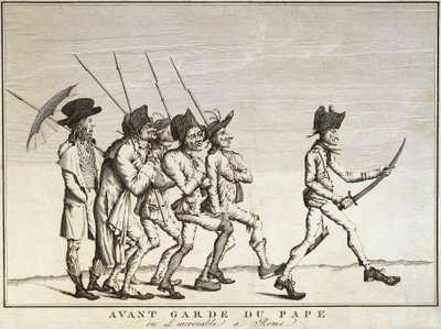 Soldaten des Papstes vor der Schlacht von Faenza von Felice Giani