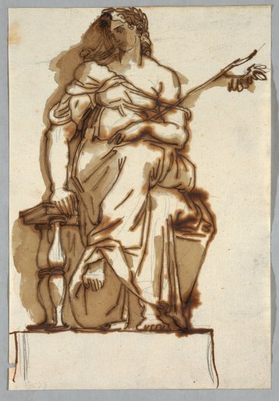 Studie nach einer antiken Statue einer sitzenden Frau von Felice Giani