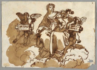 Theologie, nach Raphael Sansio, Stanza della Segnatura, Vatikan von Felice Giani