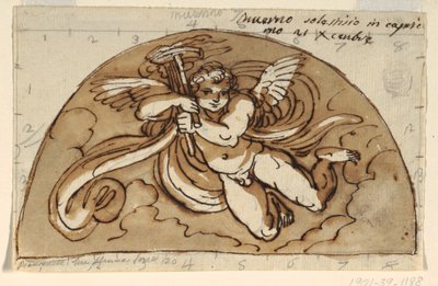 Winter, Lunette für die Decke der Sala Ottagonale, Palazzo Milzetti, Faenza von Felice Giani