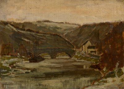 Brücke über den Fluss Lesse von Félicien Rops