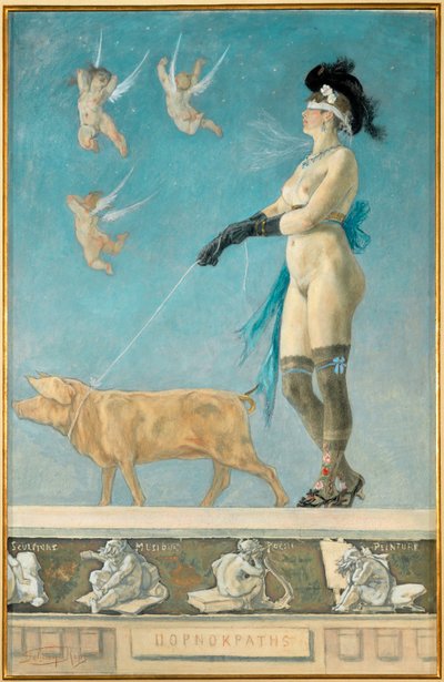 Pornokrates, ein Bild der Frau als ewige Verführerin und Tochter Evas von Felicien Rops