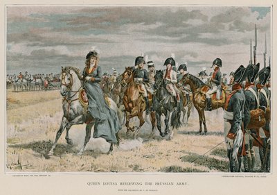 Königin Luise inspiziert die preußische Armee von Felicien baron de Myrbach Rheinfeld
