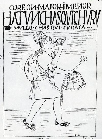 Dezember, der Monat des Sonnengottfestes von Felipe Huaman Poma de Ayala