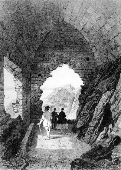 Die Einsiedelei des Heiligen Helier und Elizabeth Castle, Jersey, 1870 von Felix Benoist