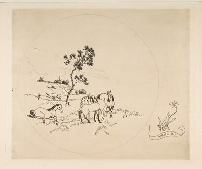 Dekoration für einen Teller: Ein Feld von Felix Bracquemond