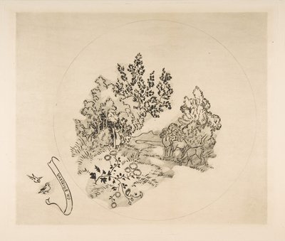 Dekoration für einen Teller: Ein Bach, 1870 von Felix Bracquemond