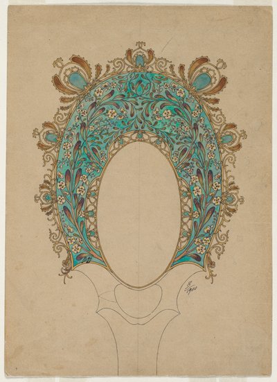 Entwürfe für einen Handspiegel, um 1900-1902 von Felix Bracquemond