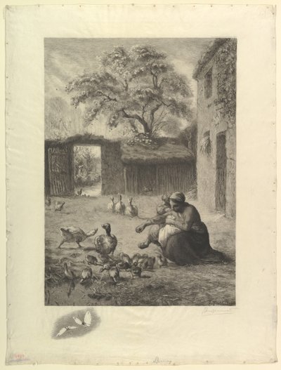 Der Frühling, nach einem Pastell von Millet von Felix Bracquemond