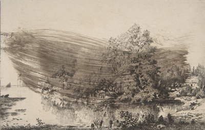 Métairie an den Ufern der Oise von Felix Bracquemond