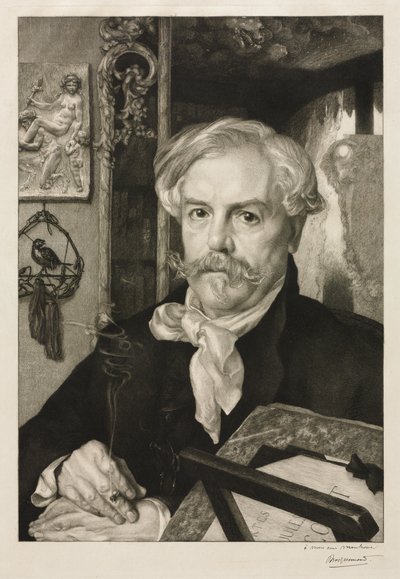 Porträt von Edmond de Goncourt von Felix Bracquemond