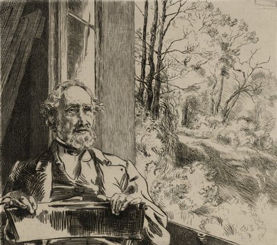 Porträt von Jacob Meyer-Heine von Felix Bracquemond