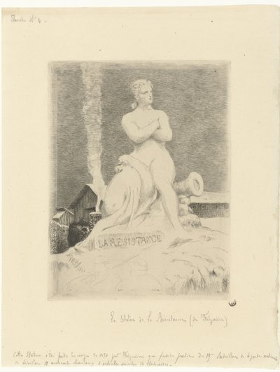 Statue La Résistance (Widerstand) von Alexandre Falguière und Soldaten während der Belagerung von Paris von Felix Bracquemond