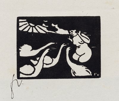 Badende mit Schwänen, X aus "Les Petites Baigneuses", 1893 von Felix Edouard Vallotton