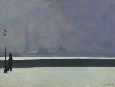 Die Newa, leichter Nebel (La Néva, brume légère) von Felix Edouard Vallotton