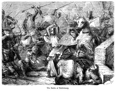 Die Schlacht von Taillebourg, Frankreich, 1242 von Felix Henri Emmanuel Philippoteaux