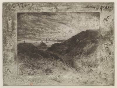 Die Klippe: Bucht von Saint-Malo (La Falaise: Baie de Saint-Malo) von Felix Hilaire Buhot