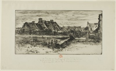 Die großen strohgedeckten Hütten von Felix Hilaire Buhot