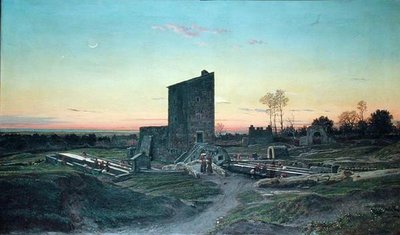 Römische Landschaft oder, Das Waschhaus von Albano von Felix Hippolyte Lanoue