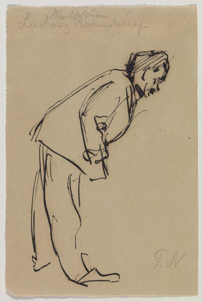 Porträt von Ludvig Brandstrup, stehend und nach vorne gebeugt von Felix Nylund