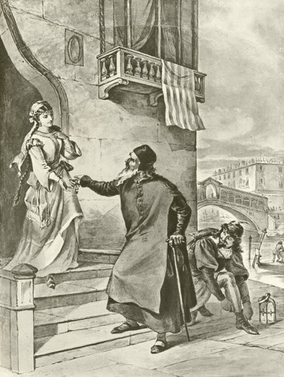 Der Kaufmann von Venedig. Akt II, Szene V von Felix Octavius Carr Darley
