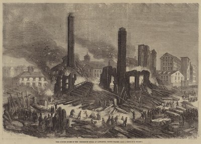 Die brennenden Ruinen der Pemberton Mills in Lawrence, USA von Felix Thorigny