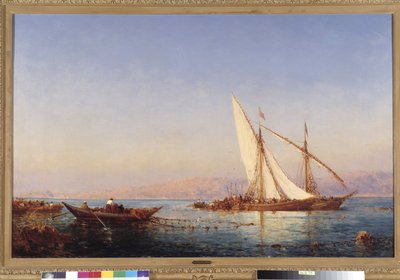 Fischen in Marseille. Gemälde von Felix Ziem (1821-1911). Sammlung Fondation Regards de Provence, Marseille von Félix Ziem