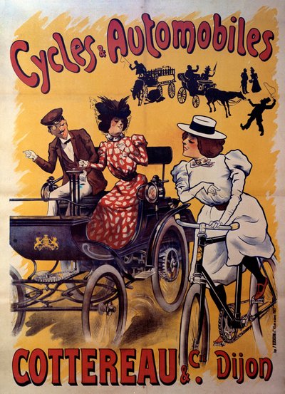 Plakat für Fahrräder und Autos Cottereau et compagnie, frühes 20. Jahrhundert von Ferdinand (1865 1923) Misti Mifliez