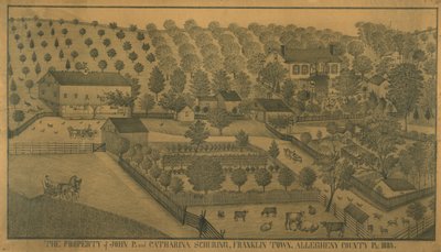 Das Eigentum von John P. und Catharina Schuring, Franklin Town, Allegheny County, Pennsylvania, 1883 von Ferdinand A. Brader