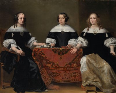 Porträt der drei Regentin des Leprozenhauses, Amsterdam von Ferdinand Bol