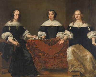 Porträt der drei Regentinnen des Leprozenhauses, Amsterdam, ca. 1668 von Ferdinand Bol