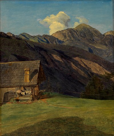Die Alpenhütte auf dem Hoisenrad bei Ischl von Ferdinand Georg Waldmüller