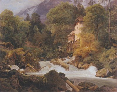 Mühle am Ausfluss des Königssees von Ferdinand Georg Waldmüller