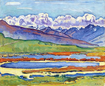 Teich in Crans-Montana von Ferdinand Hodler