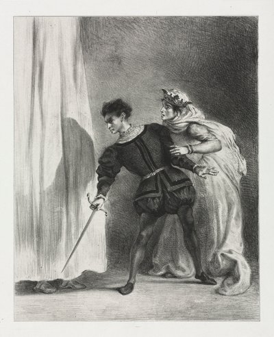 Hamlet: Der Mord an Polonius, 1834 von Ferdinand Victor Eugene Delacroix