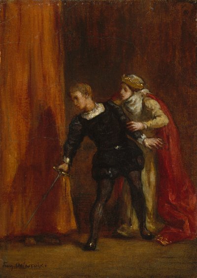 Hamlet und seine Mutter, 1849 von Ferdinand Victor Eugene Delacroix