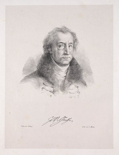 Illustrationen zu Faust: Frontispiz - Porträt von Johann Wolfgang von Goethe, 1828 von Ferdinand Victor Eugene Delacroix