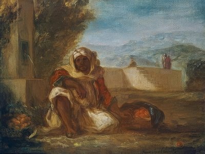 Orangenverkäufer in Marokko von Ferdinand Victor Eugene Delacroix
