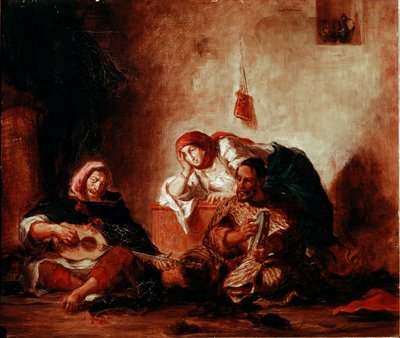 Orientalismus: „Jüdische Musiker von Mogador, Marokko“ Gemälde von Eugene Delacroix (1798-1863) 19. Jahrhundert Paris, Musée du Louvre von Ferdinand Victor Eugene Delacroix