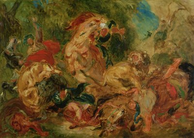 Studie für Die Löwenjagd, 1854 von Ferdinand Victor Eugene Delacroix