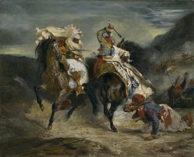 Der Kampf des Giaour und Hassan, 1826 von Ferdinand Victor Eugene Delacroix