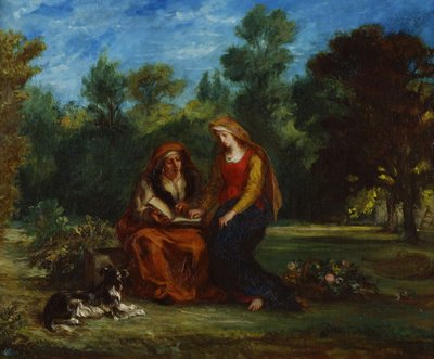 Die Erziehung der Jungfrau, 1852 von Ferdinand Victor Eugene Delacroix