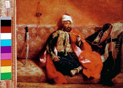 Türke raucht auf einer Couch von Ferdinand Victor Eugene Delacroix